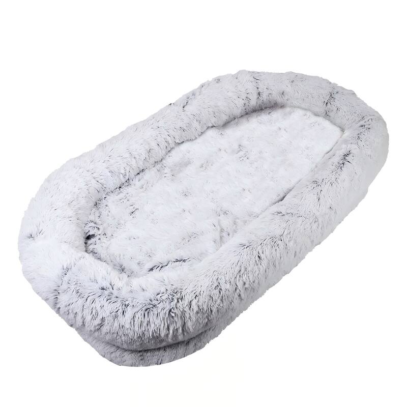 Human Dog Bed, Washable Faux Fur Dog Bed for People Doze Off, Napping Orthopedic Dog Bed