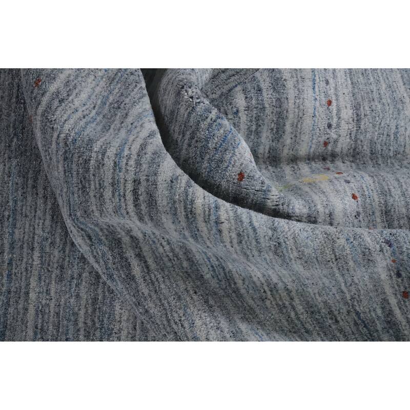 Hand Knotted Oriental 100% Wool Carpet Tribal Animal Pictorial Navy Blue & Blues Gabbeh Area Rug - 9' 7'' X 7' 11''