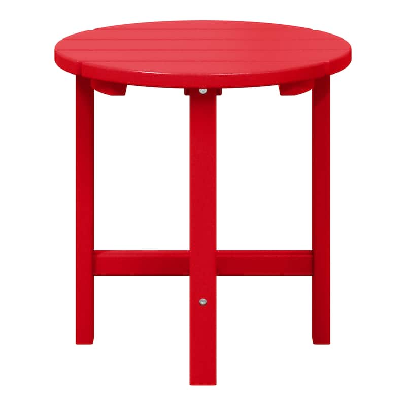 Polytrends Altura Eco-friendly All Weather Round 18" Side Table - Red