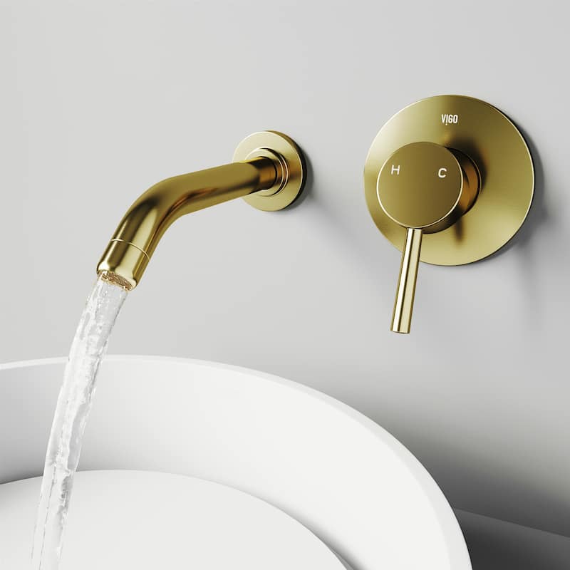 VIGO Olus 5" H Single Handle Wall Mount Bathroom Faucet