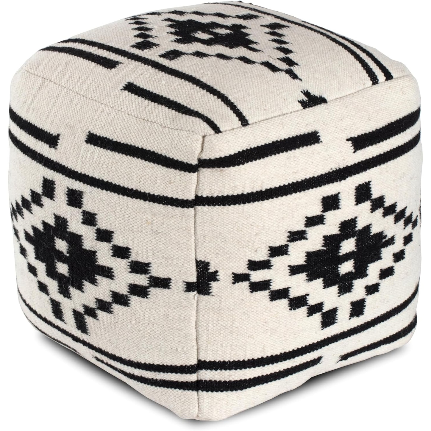 Handmade Comfortable Pouf Ottoman Footrest for Living Room, Bedroom, Nursery - 20" x 20" x 20"