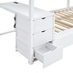 preview thumbnail 11 of 10, Classic Elegant Twin Over Twin Bunk Bed with Twin size Trundle, Storage and Desk
