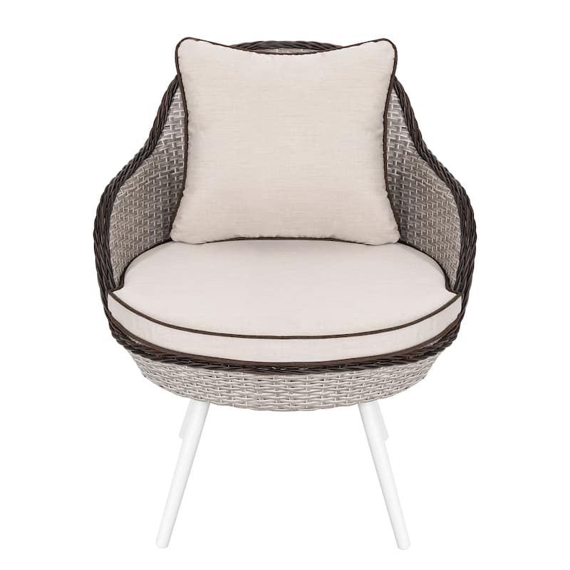 3-Piece Bistro Wicker Rattan Outdoor Sets With Cusions