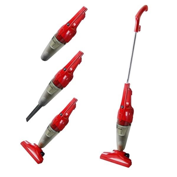 slide 1 of 1, 2-in-1 Upright-Handheld Vacuum Cleaner- Red - 26" x 5" x 4"