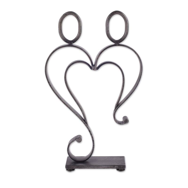 Novica Handmade Just Me And You Steel Sculpture