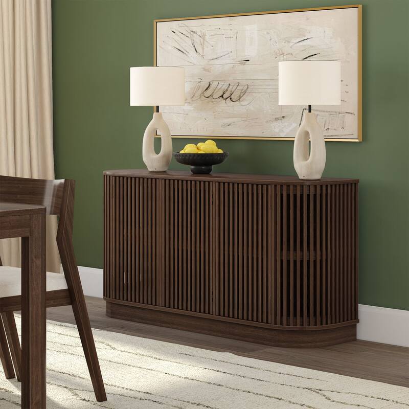 Plank and Beam Contour Curved 3-Door Sideboard/TV Stand
