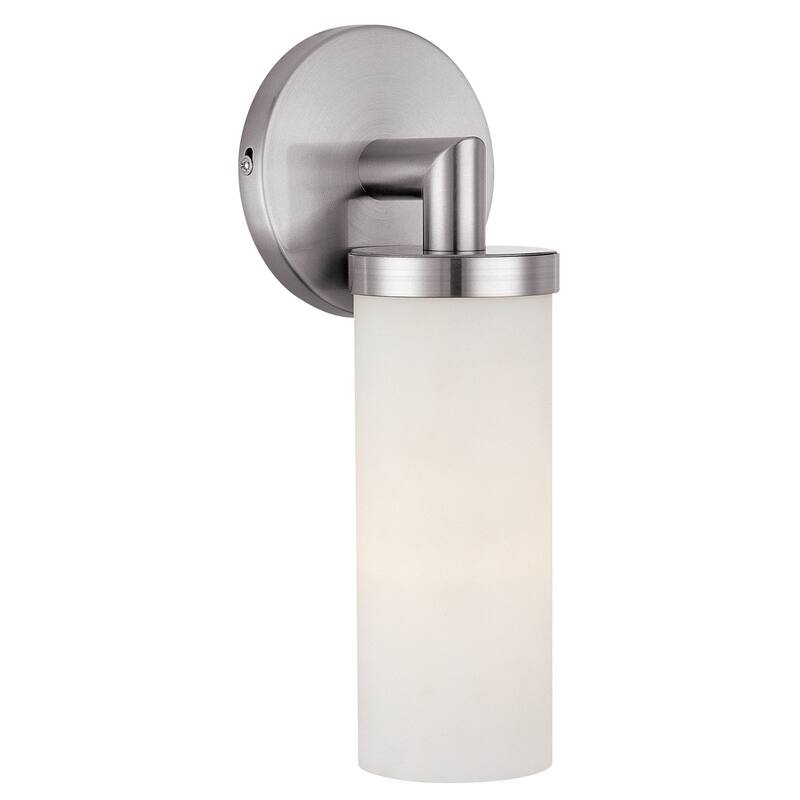 Access Lighting Aqueous - 1-Light Wall Sconce - Brushed Steel Finish - Opal Glass Shade - Brushed Steel - Brushed Steel