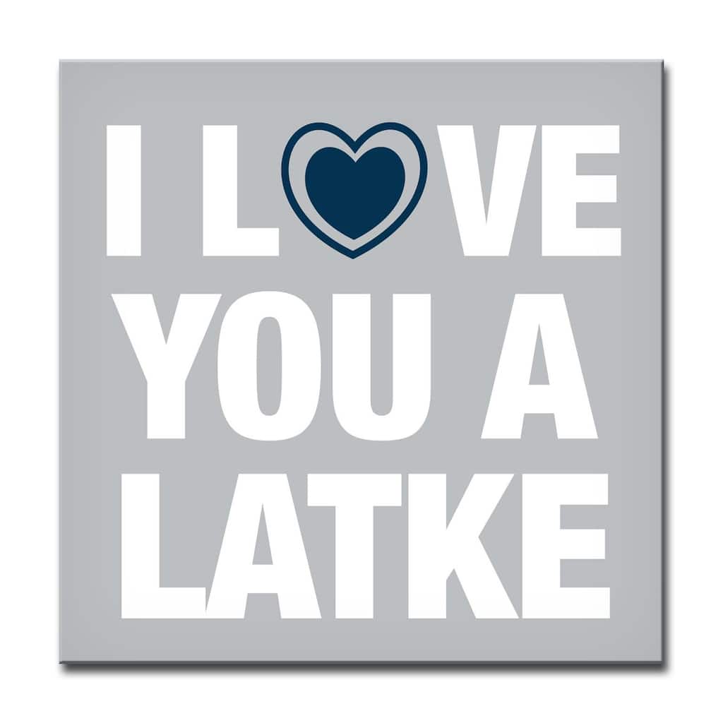 Ready2HangArt 'I Love you a Latke' Hanukkah Canvas Wall Art