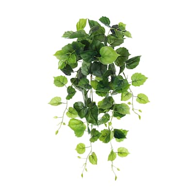 Artificial Cottonwood Ivy Leaf Vine Hanging Plant Greenery Foliage Bush 24in - 24" L x 12" W x 6" DP