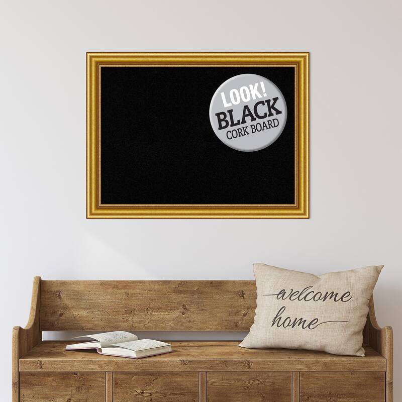 Framed Black Cork Board, Townhouse Gold
