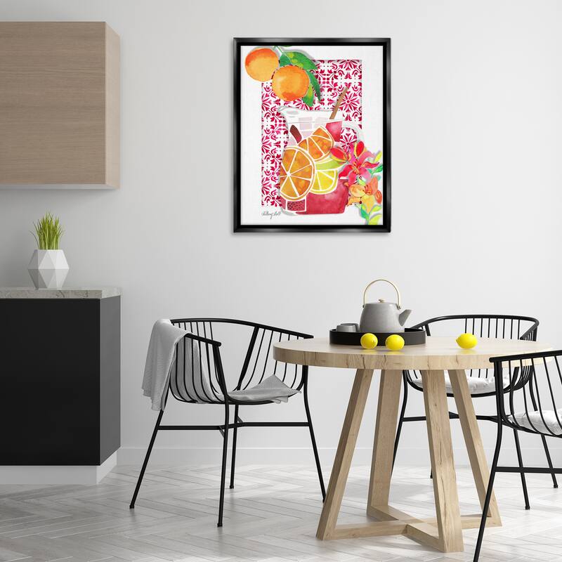 Stupell Mediterranean Sangria Drink Framed Floater Canvas Wall Art Design By Hillary Holt