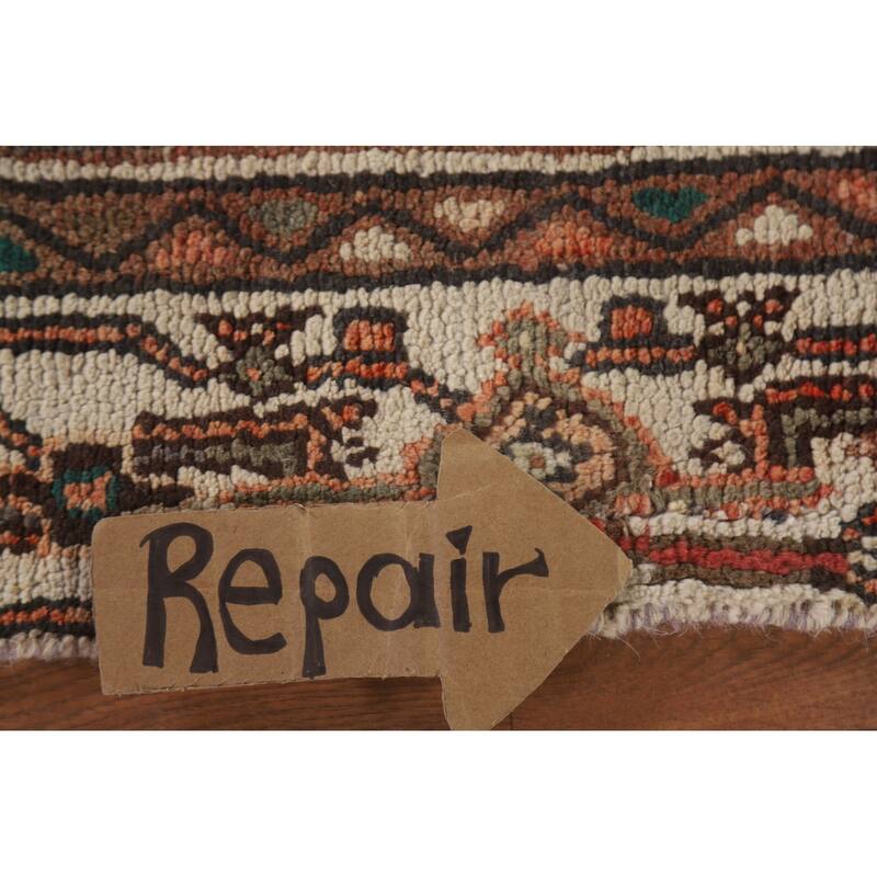 Hand Knotted Oriental 100% Wool Carpet Traditional Medallion Red Hamedan Area Rug - 9' 0'' X 5' 8''