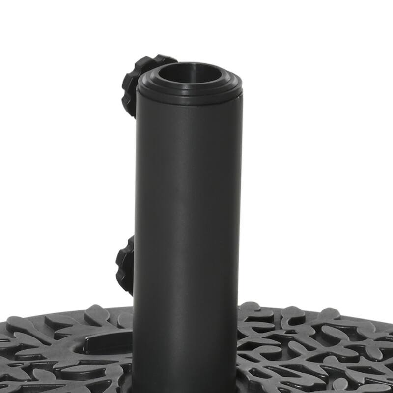 Outsunny Half Round Umbrella Base, Sand or Water Filled Half Patio Umbrella Stand Holder for Lawn, Deck, Backyard and Garden