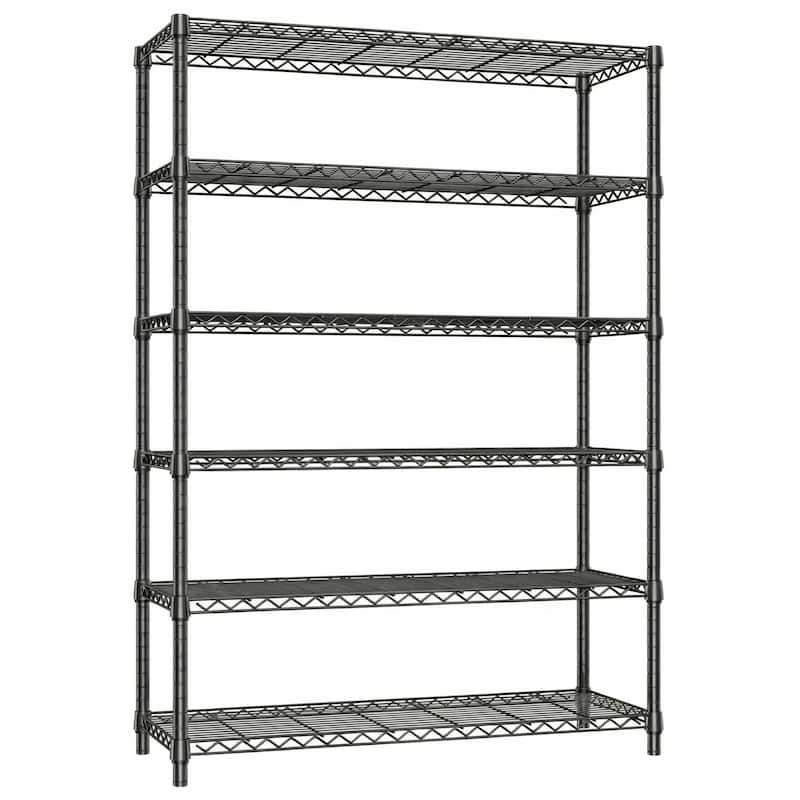 6 Tiers Storage Shelves Load 2100LBS, Metal Shelving Wire Metal Shelving Unit Shelves for Storage Adjustable Garage Shelving