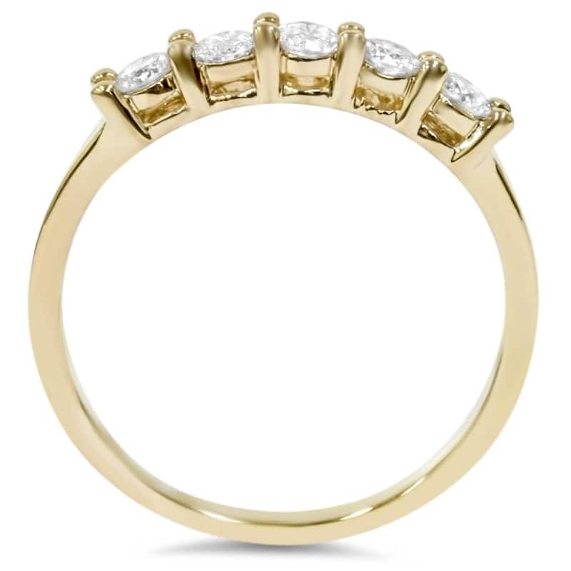 1ct Five Stone Diamond Ring Yellow Gold