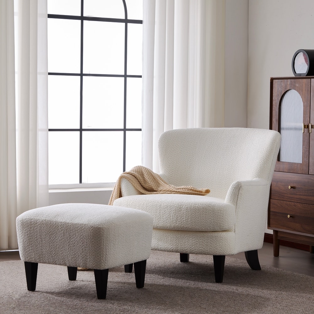 Hartshorn Upholstered Club Chair and Ottoman Set by Christopher Knight Home