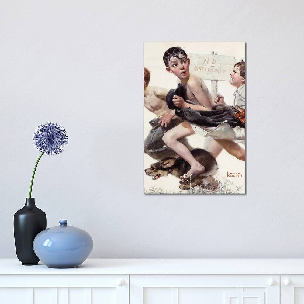 iCanvas "No Swimming" by Norman Rockwell Canvas Print