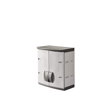 Wall Mounted Storage Cabinet with Doors, 150-Pound Capacity, Lockable, 2-Shelf Cubbard for Tools/Car Accessories/Home/Garage