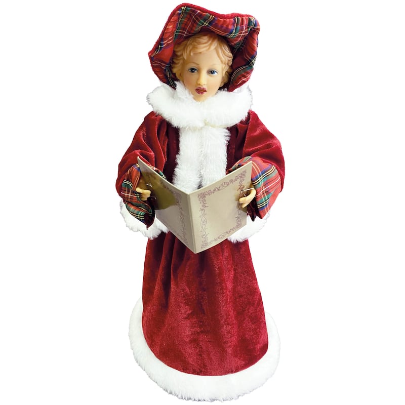 15 inches To 18 inches Dickens Carolers, Set of 4 - red