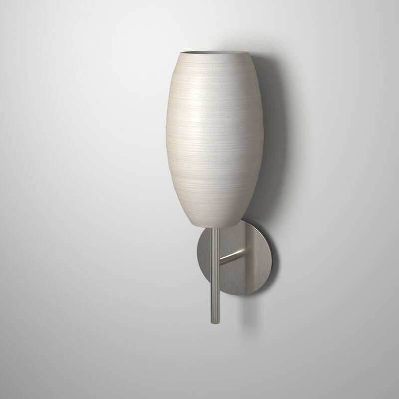Eglo Batista 1 Matte Nickel 1-Light Wall Light with White Wiped Glass