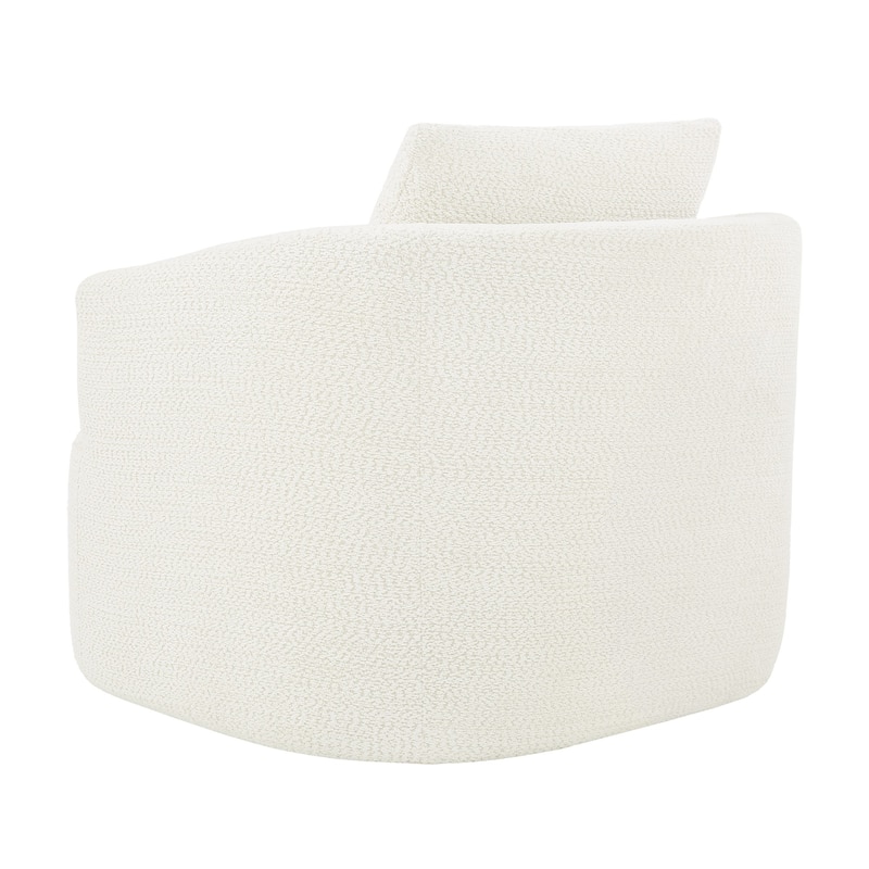 Upholstered Swivel Barrel Chair with Pillow
