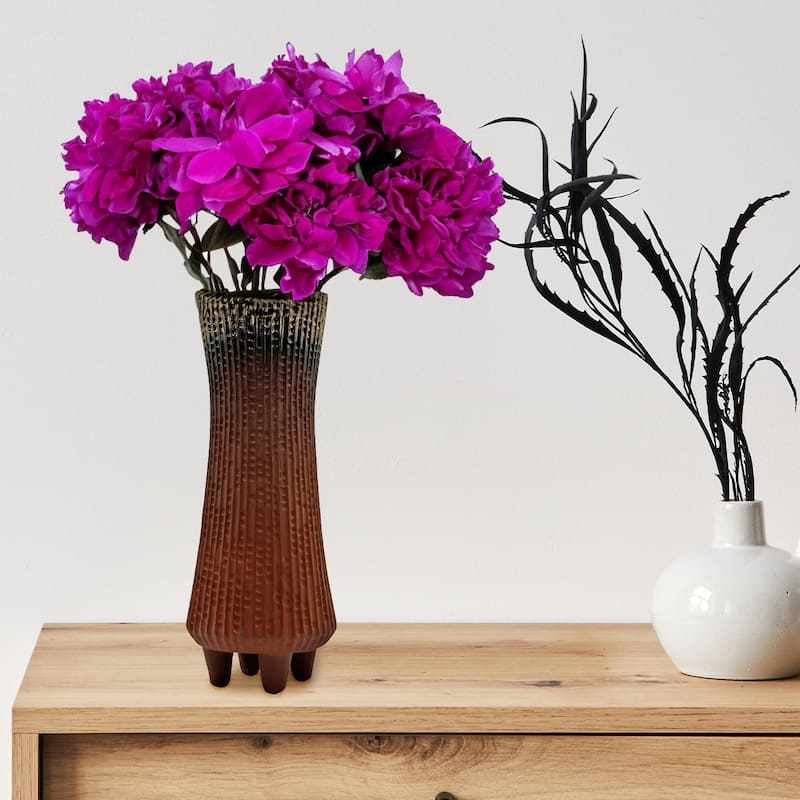 17 Inch Tall Modern Brown Ceramic Vase
