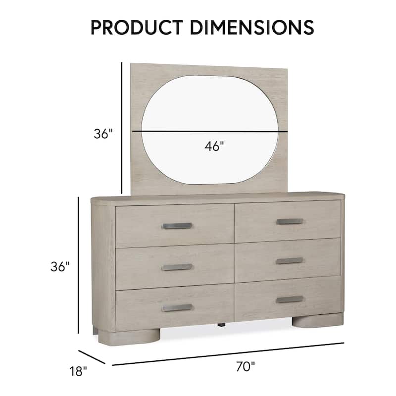 Furniture of America Weegin Modern 4-Piece White Oak Wood Panel Bedroom Set