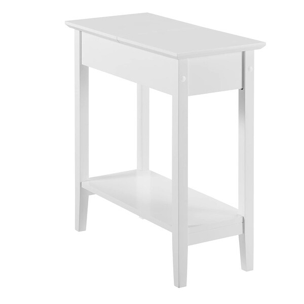 Slim white end table sale