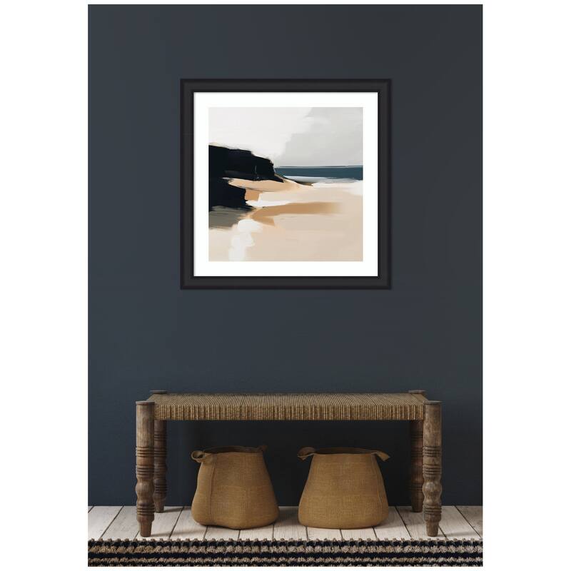 Kate and Laurel Framed Art Coastal Sand Modern Abstract Landscape I by The Creative Bunch Studio