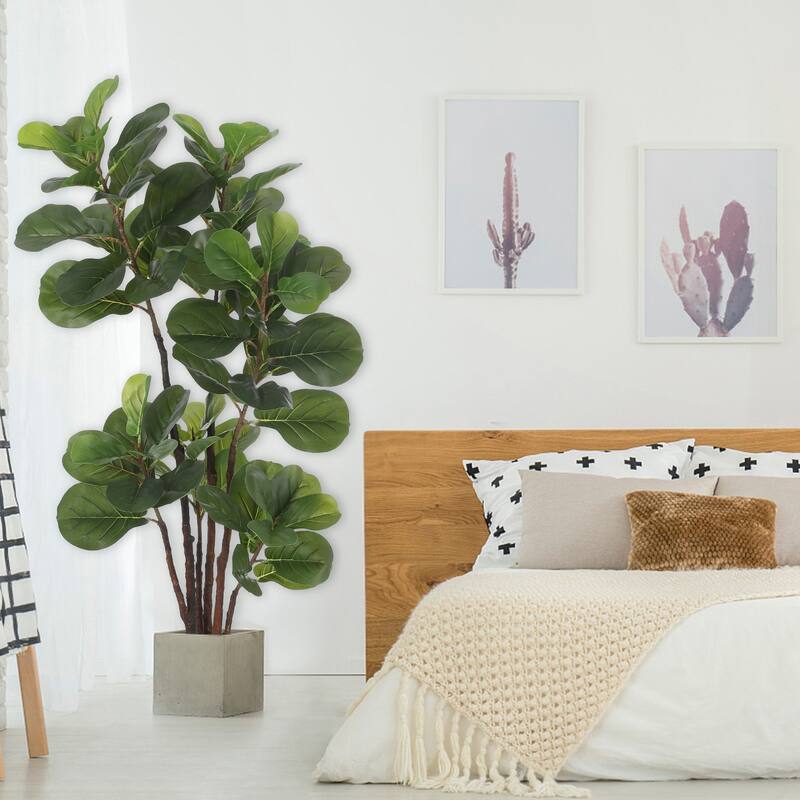 4 Ft Artificial Fiddle Leaf Fig Tree - Green
