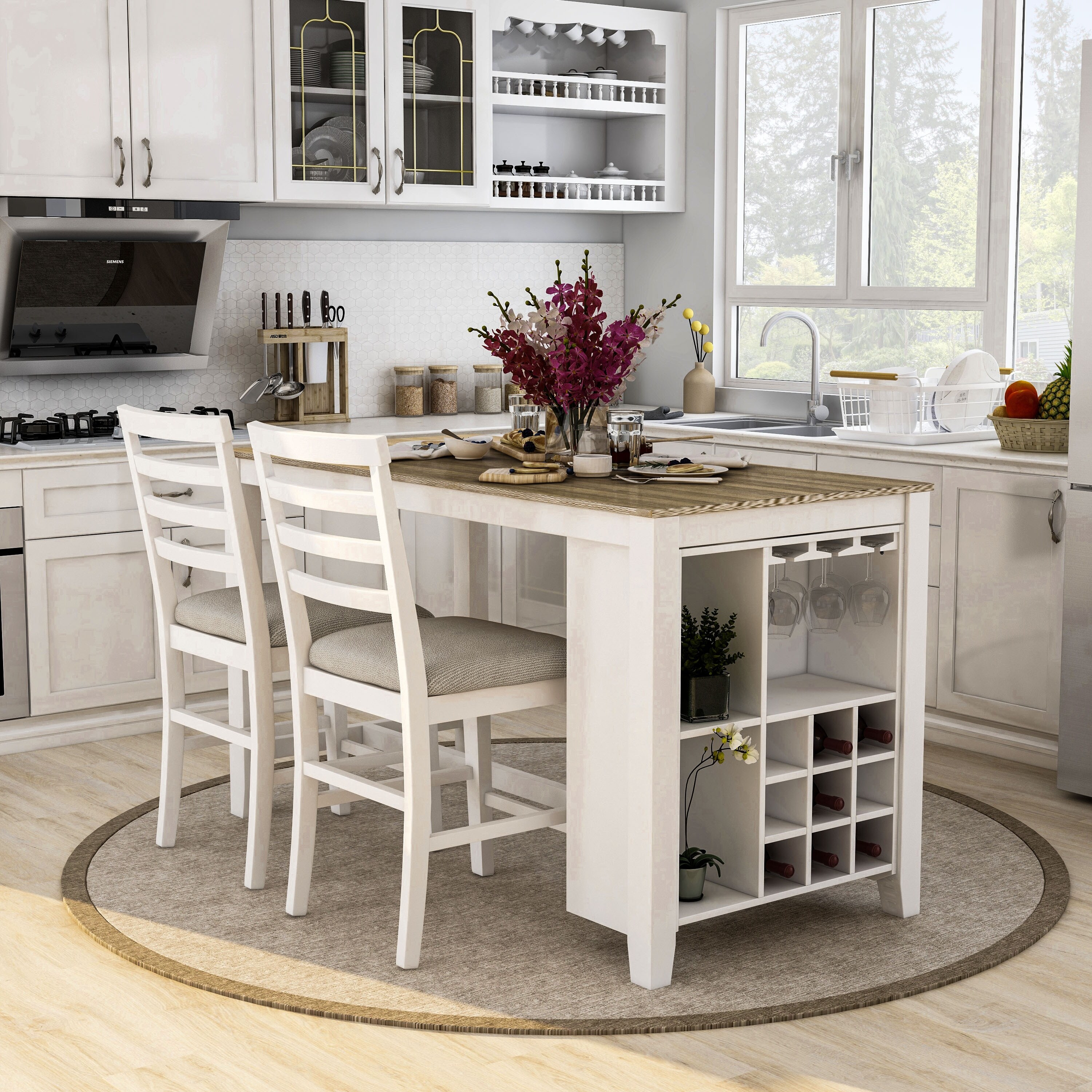 Shop Black Friday Deals On Furniture Of America Biaz Transitional White 3 Piece Kitchen Island Set Overstock 31468422