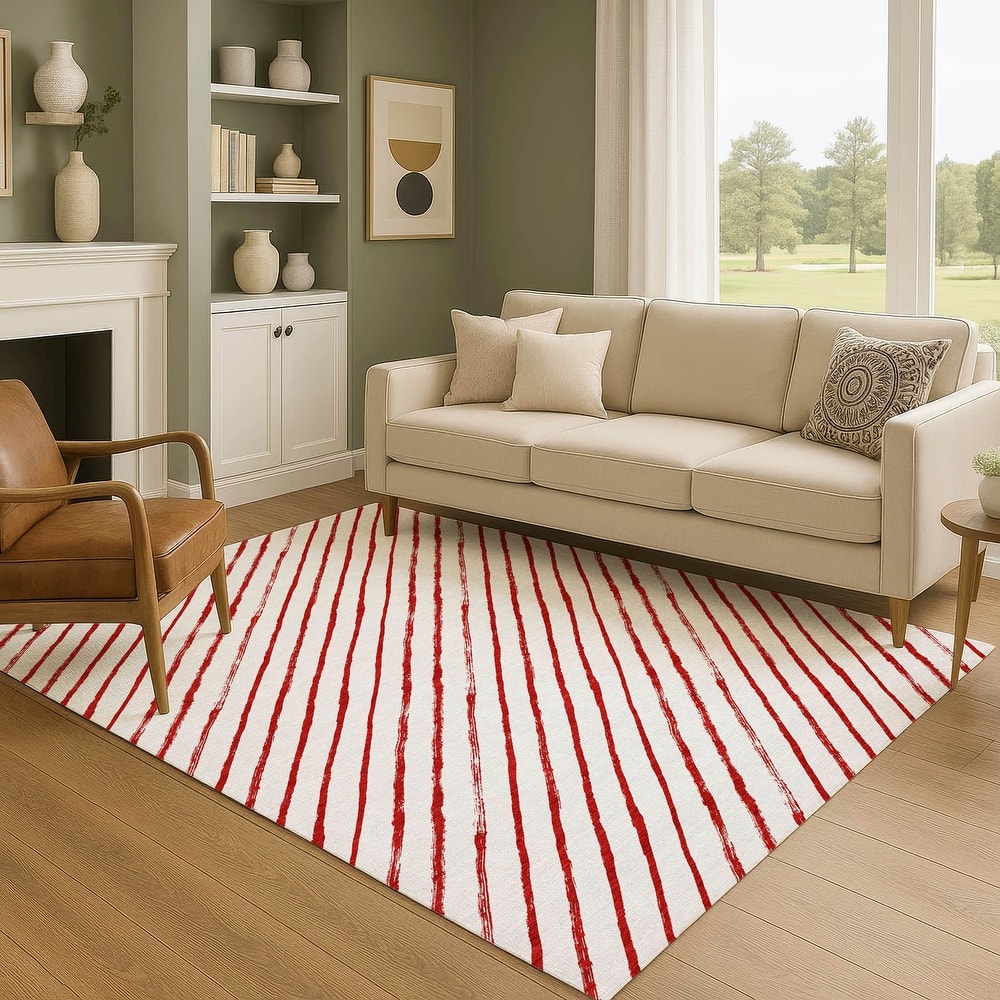 Premium Washable Super Soft Angle Stripe Mayfield Rug