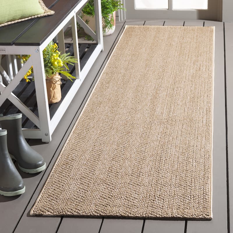 SAFAVIEH Sisal All-Weather Aoife Transitional Indoor/Outdoor Rug - 2'2" x 11' Runner - Natural