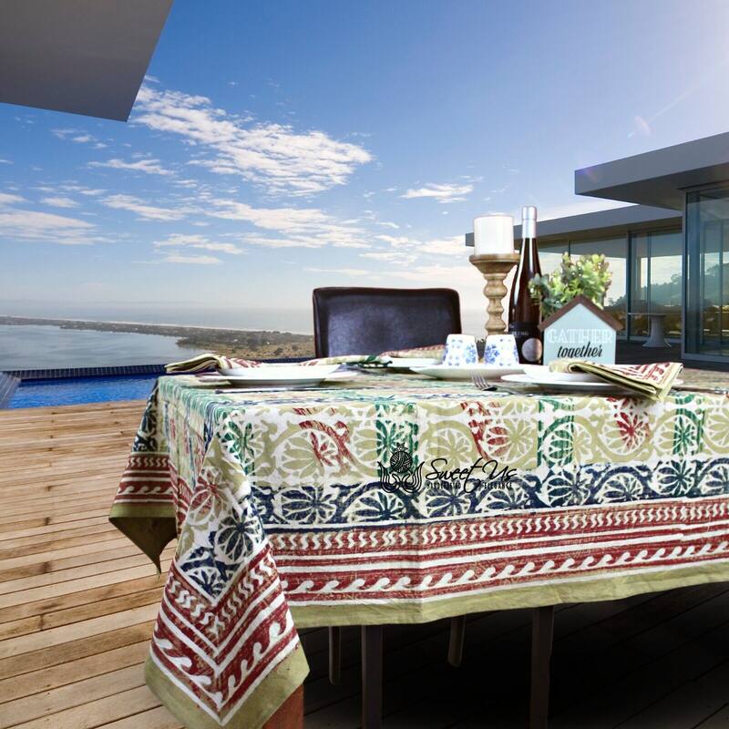 Cotton Sun-kissed Floral Tablecloth Collection