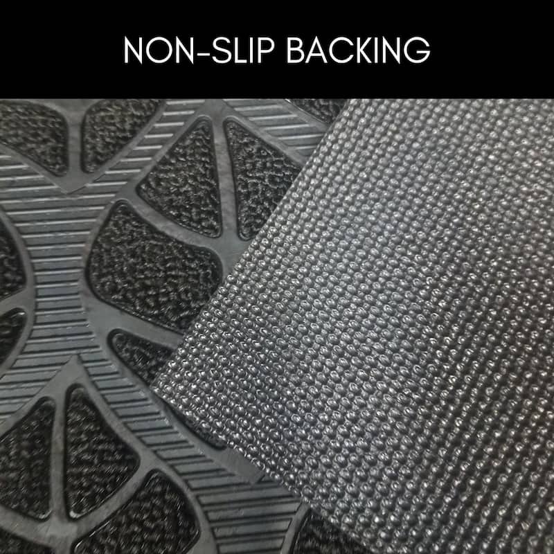 Decorative Leaf Pattern Door Mat 24x16 Inch Non-Slip Mat