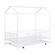 preview thumbnail 9 of 15, House-Shaped Metal Twin Size House Bed with Semi-enclosed Fence and Twin Size Trundle