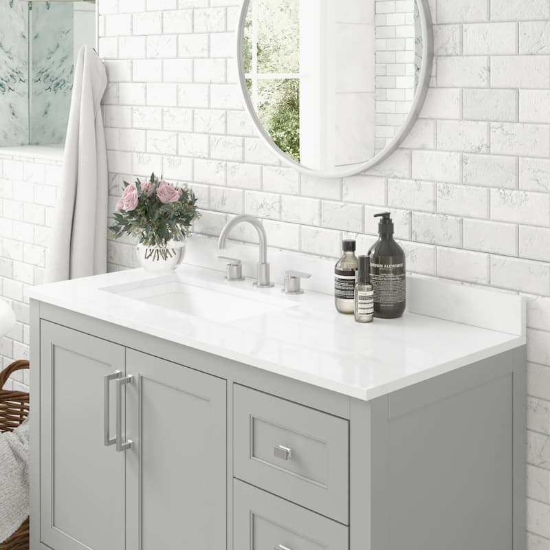Modern Freestanding Bath Vanity with Sink, Open Storage, and Drawers