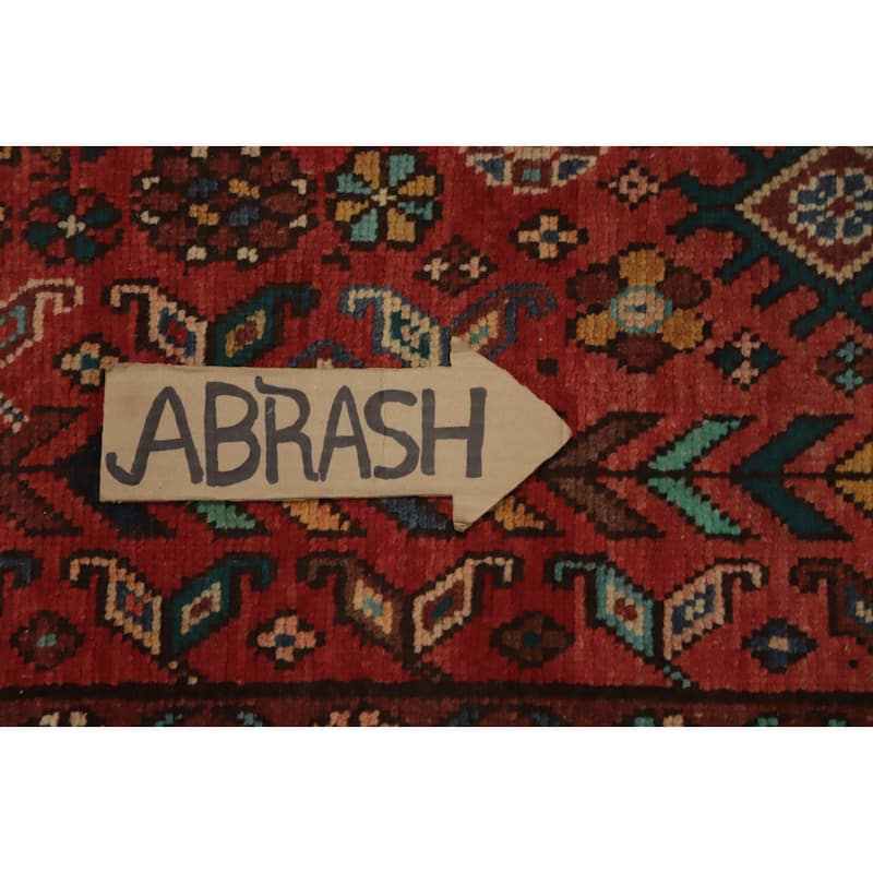 Hand Knotted Oriental 100% Wool Carpet Traditional Geometric Red Heriz Area Rug - 12' 9'' X 5' 1''