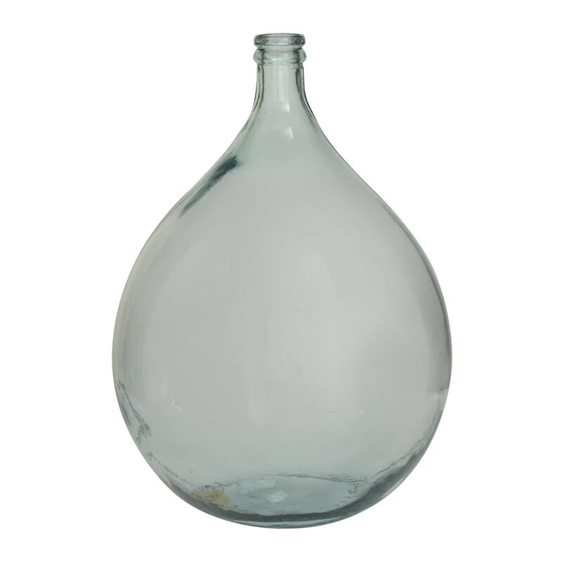 Recycled Glass Handmade Spanish Bottle Decorative Vase - Blue, Teal, Clear, Brown, Green - Roche River Decor - Teal - 16"W, 22"H