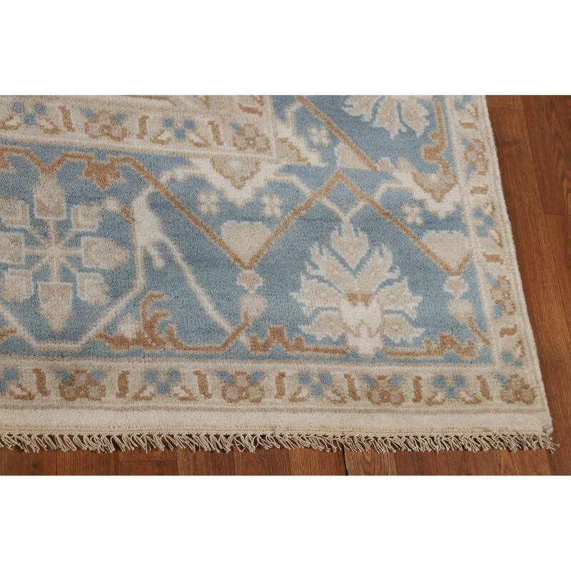 Transitional Oushak Indian Area Rug Handmade Wool Carpet - 8'1" x 10'0"