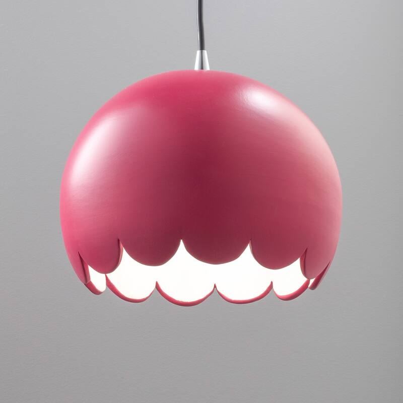 Justice Design Group Radiance Polished Chrome Scallop Ceramic Pendant