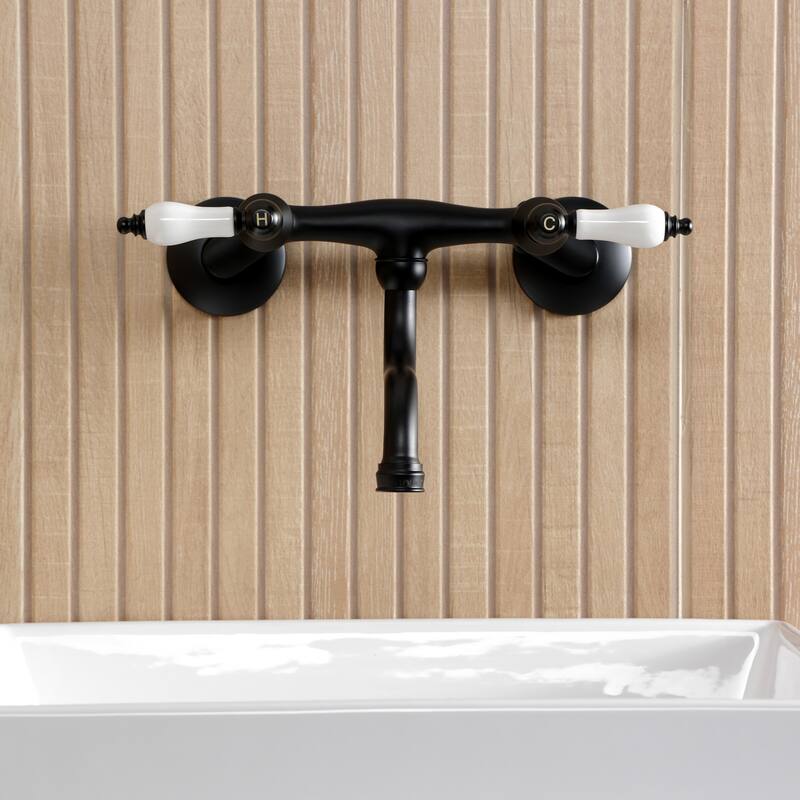 Kingston Brass Kingston Two-Handle 2-Hole Wall Mount Bathroom Faucet