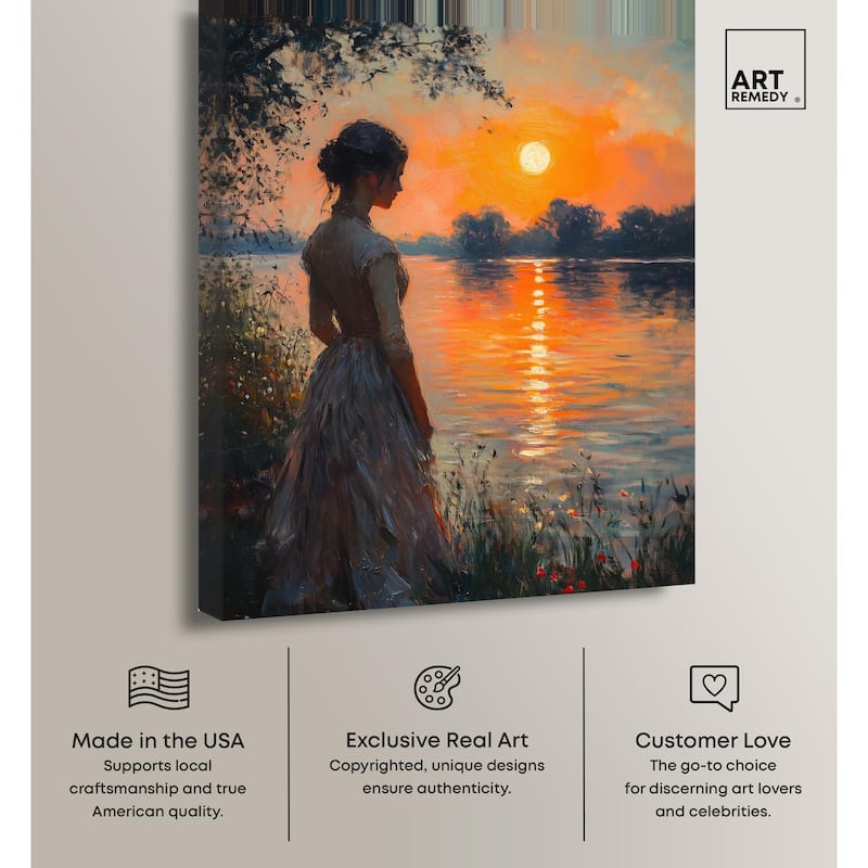Sunset Pond Canvas by Art Remedy, Gallery Wrapped