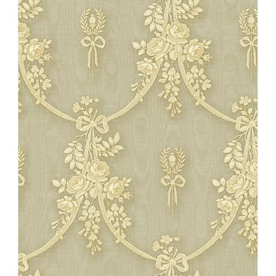 Seabrook Designs Lange Floral Wood Unpasted Wallpaper