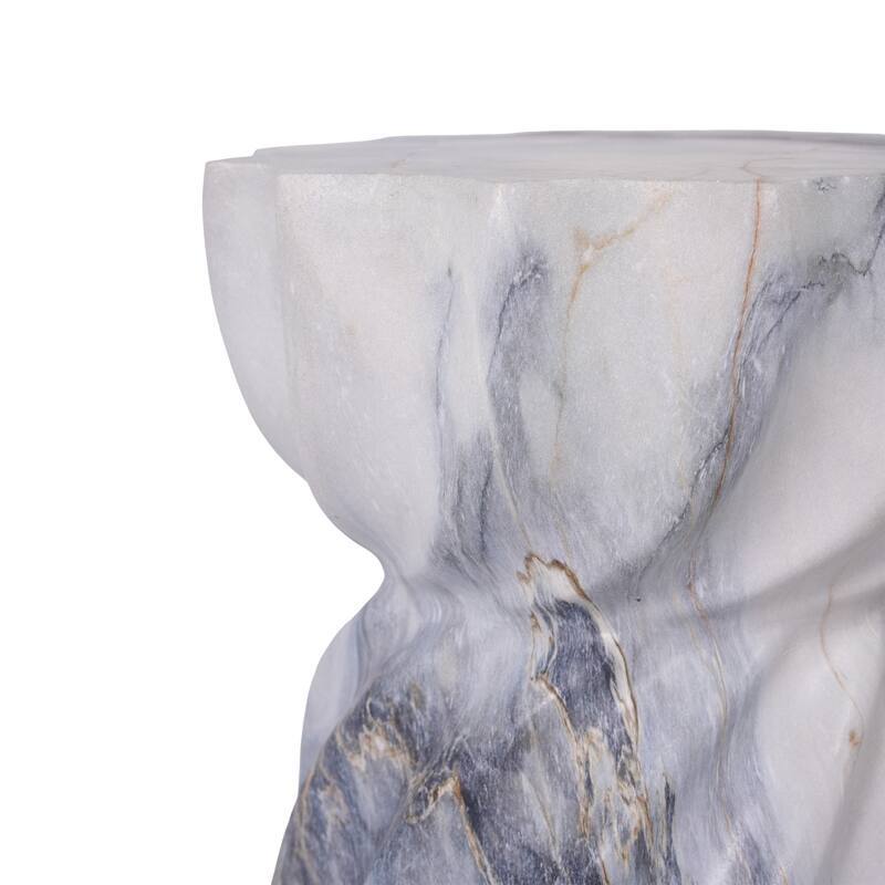 Christopher Knight Home Lysandros 19.29"H Modern Outdoor Concrete Side Table with Sculptural Fluted Design