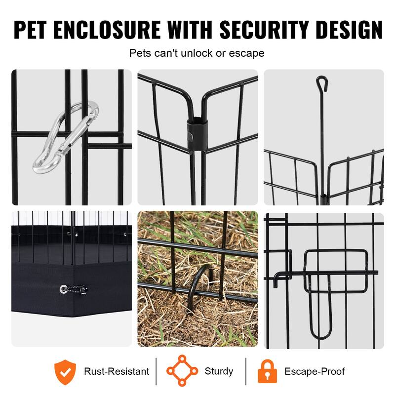Dog Playpen, Panels Foldable Metal Pet Exercise Pen, Dog Fence Indoor and Outdoor Pen for Dogs, Cats and Other Small Animals