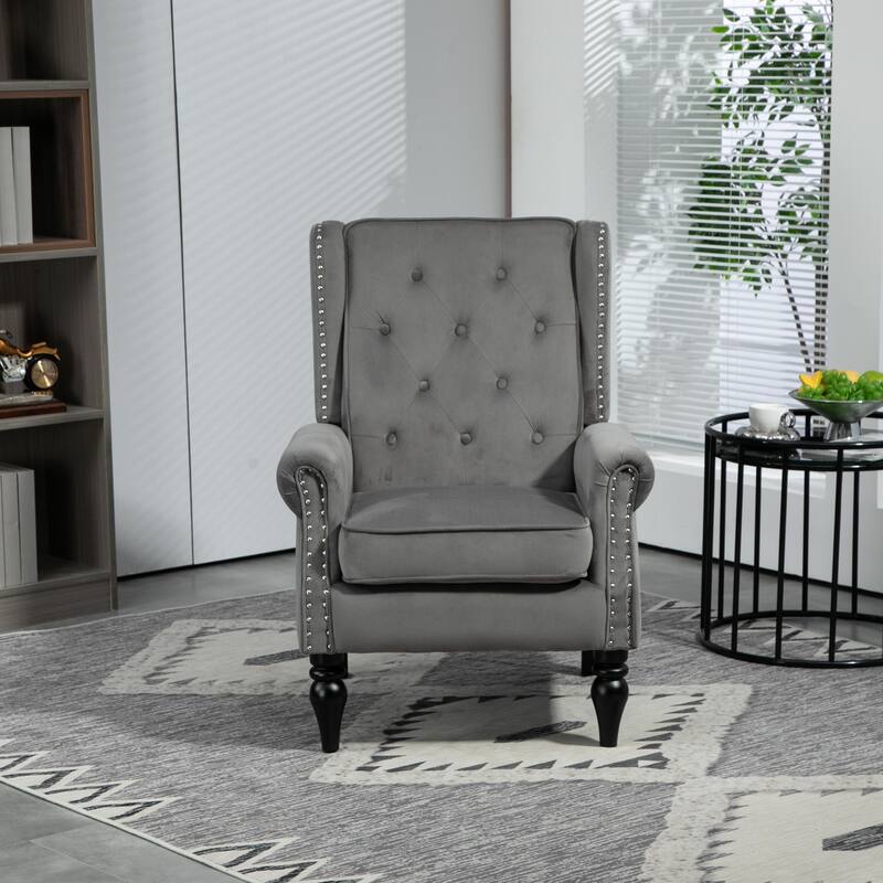 Mid Century Nailhead Decorative Armchair