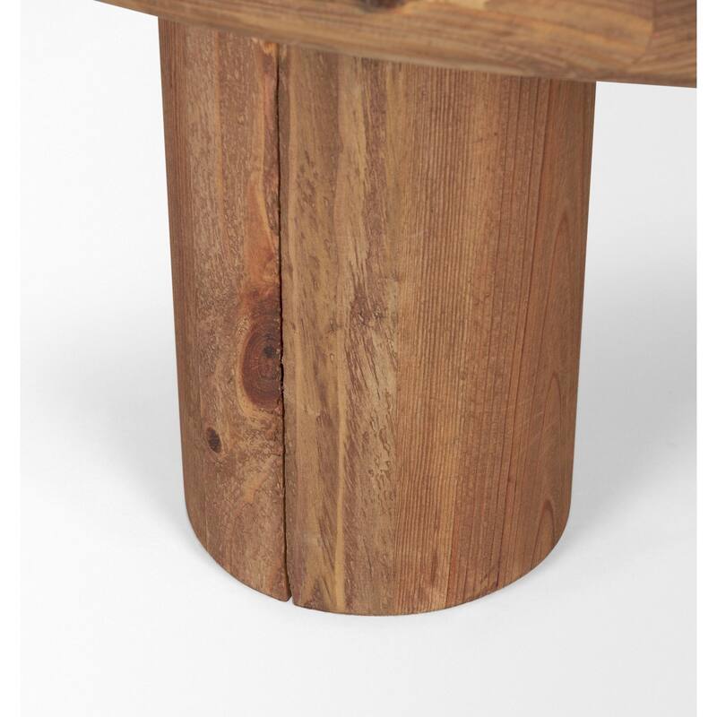 Takota Natural Wood w/ Round Black Oak Top Coffee Table - 35.5L x 35.5W x 14.0H