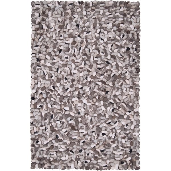 slide 2 of 6, Hand-woven Canistota New Zealand Felted Wool Stone Look Textured Area Rug - 5' x 8' Taupe - 5' x 8' - Rectangle