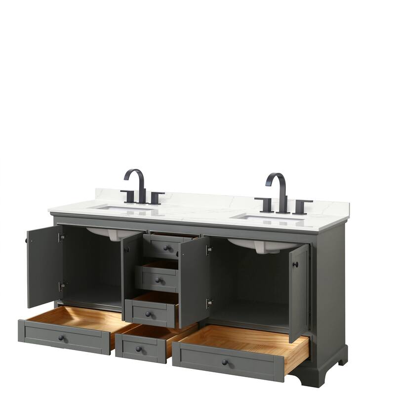 Deborah 72-inch Double Vanity, Quartz Top
